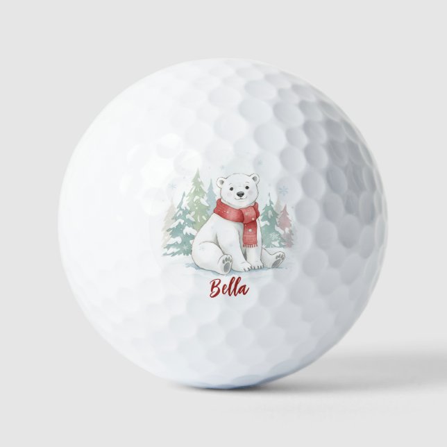 Pelotas De Golf Cute watercolor Polar Bear Hat (Anverso)