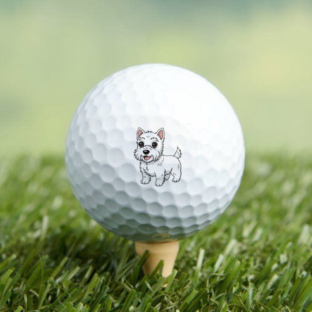Pelotas De Golf Cute West Highland White Terrier Dog (Camiseta in situ)