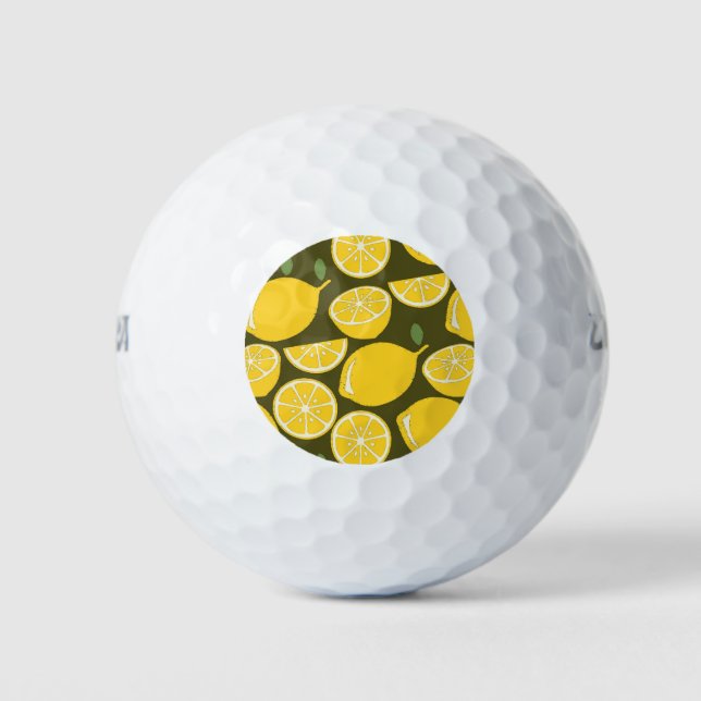 Pelotas De Golf Cuto de diversión moderno amarillo limón (Anverso)