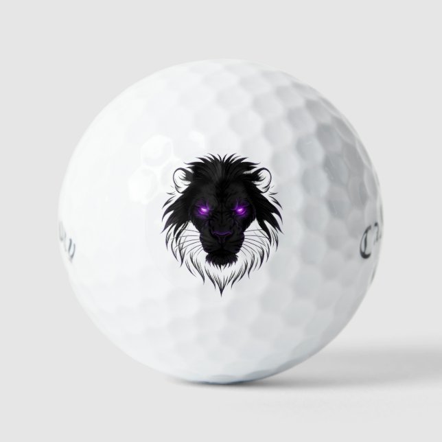 Pelotas De Golf Cyberpunk Lion Golf Ball-Futurista negrita Diseño  (Anverso)