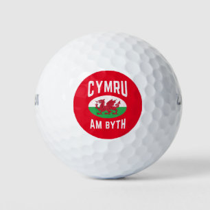 Pelotas De Golf Cymru Am Bythe Wales Flag Orgulloso Gales Vintage 