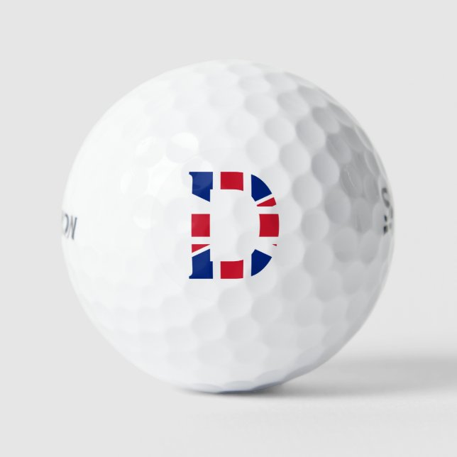 Pelotas De Golf D Monograma sobrepuesto en el gbcnt de la bandera  (Anverso)