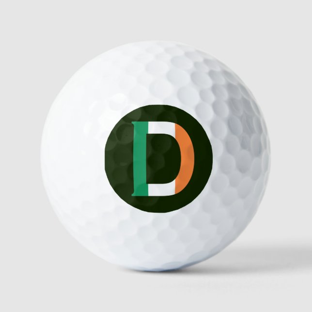 Pelotas De Golf D Monograma sobrepuesto sobre la bandera irlandesa (Anverso)