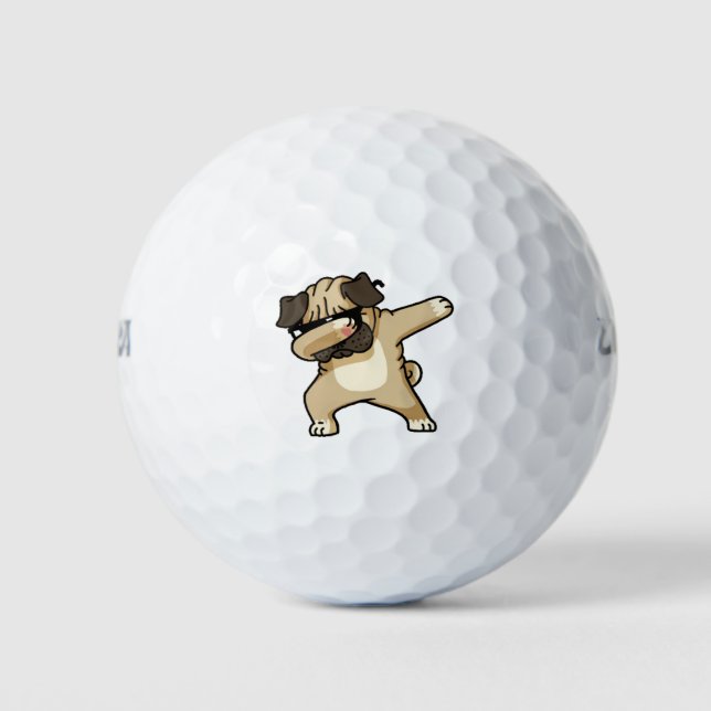 Pelotas De Golf Dabbing Pug (Anverso)