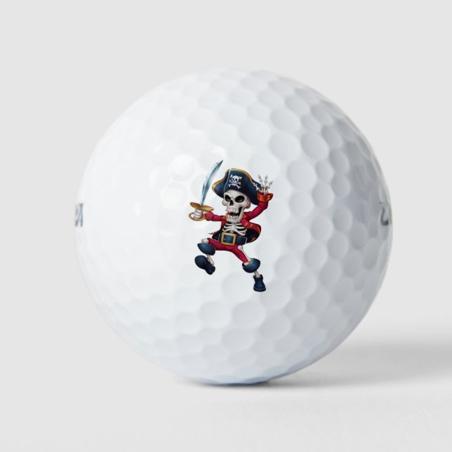 Pelotas De Golf Dabbing Skeleton Pirate Niños Halloween Jolly Roge (Anverso)