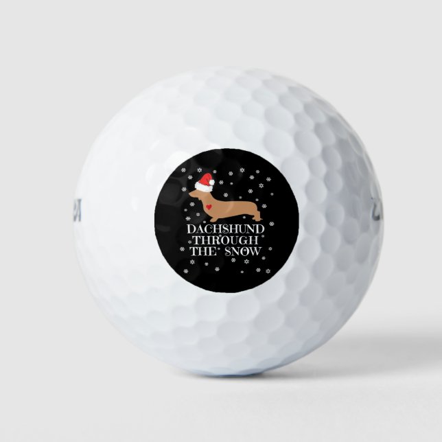 Pelotas De Golf Dachshund a través de la nieve (Anverso)