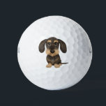 Pelotas De Golf Dachshund con cable | Perro de dibujos animados de<br><div class="desc">Identifique fácilmente su pelota en el campo de golf con esta pelota original de golf de Dachshund. Caballo salvaje de pelo corto Teckel. Hace un gran regalo para el golfista en tu vida que ama a un Doxie.</div>