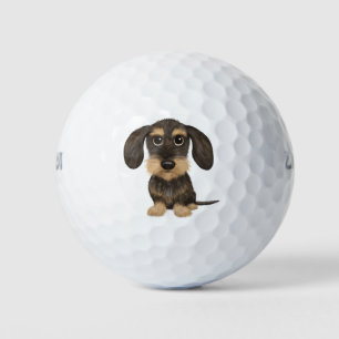 Pelotas De Golf Dachshund de cabello alambrado Perro de caricatur