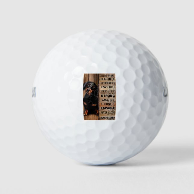 Pelotas De Golf Dachshund Dios Dice Que Eres (Anverso)
