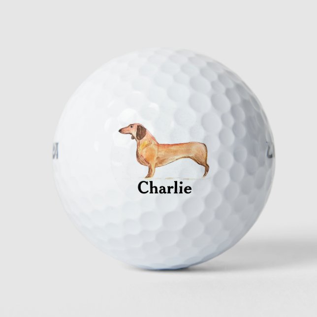 Pelotas De Golf Dachshund Dog Wiener Mascota Cute Doxie (Anverso)
