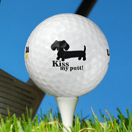 Pelotas De Golf Dachshund Golfer besa mi obsequio de putt Funny Go
