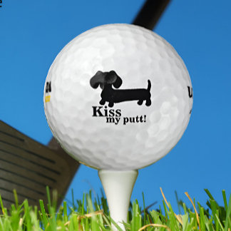 Pelotas De Golf Dachshund Golfer besa mi obsequio de putt Funny Go