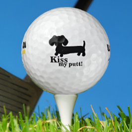 Pelotas De Golf Dachshund Golfer besa mi obsequio de putt Funny Go