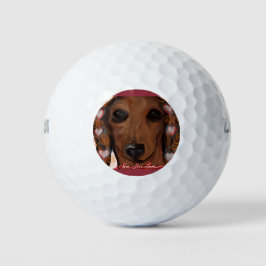 Pelotas De Golf Dachshund Rojo   
