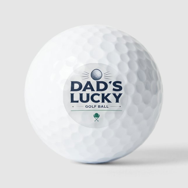Pelotas De Golf Dad’s Lucky Golf Ball Modern Golf Art (Anverso)