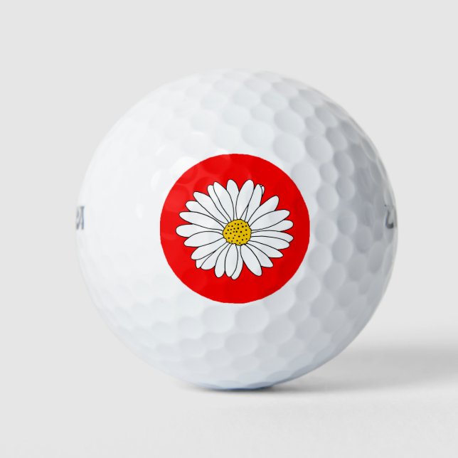 Pelotas De Golf Daisy amarillo rojo y blanco (Anverso)