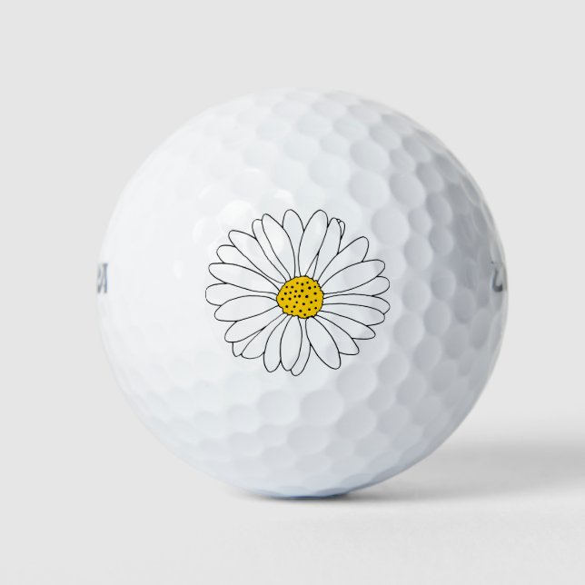 Pelotas De Golf Daisy amarillo y blanco (Anverso)