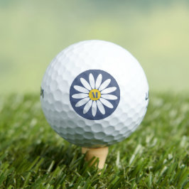 Pelotas De Golf Daisy con el azul inicial