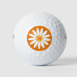 Pelotas De Golf Daisy con Naranja inicial