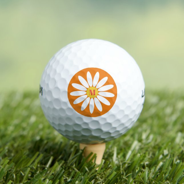Pelotas De Golf Daisy con Naranja inicial (Camiseta in situ)