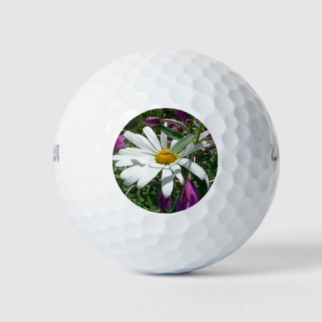 Pelotas De Golf Daisy y Fireweed Wildflower (Anverso)