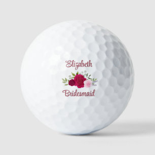 Pelotas De Golf Dama de honor Favor de boda Rosas magenta y rosada