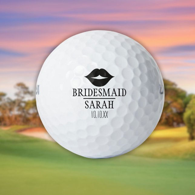 Pelotas De Golf Damas de Honor Elegantes y Divertidas para Boda (Custom Elegant Fun Bridesmaid Wedding Golf Balls)