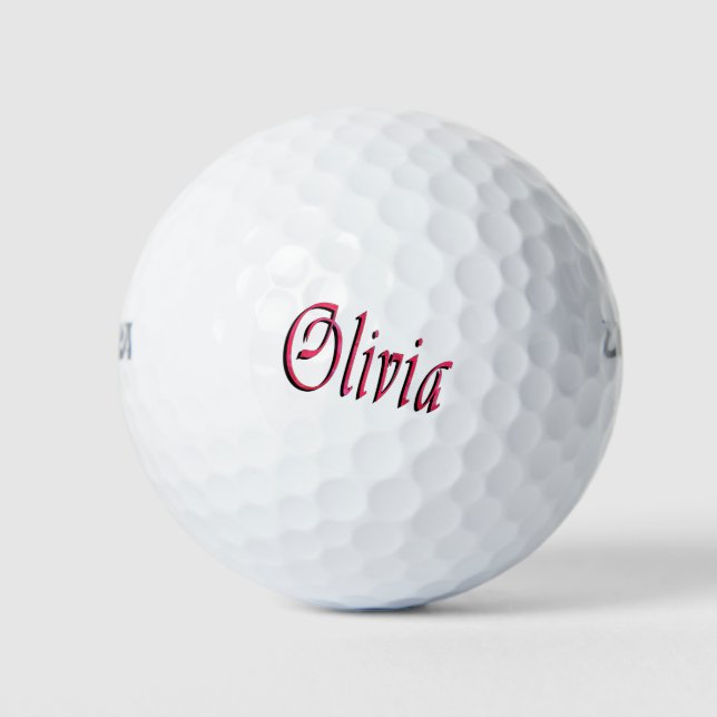 Pelotas De Golf Damas llamadas Olivia, (Anverso)