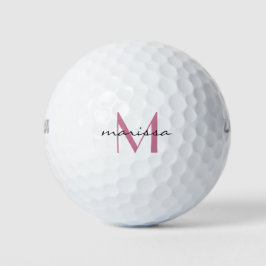 Pelotas De Golf Damas Personalizado Nombre rosa Monograma