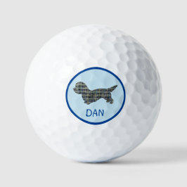 Pelotas De Golf Dandie Dinmont Terrier Dog Silhouette Blue