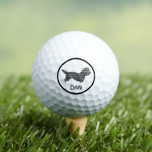 Pelotas De Golf Dandie Dinmont Terrier Dog Silhouette Mono Grid