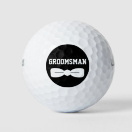 Pelotas De Golf Dapper Bow tie Groomsman Black Circle