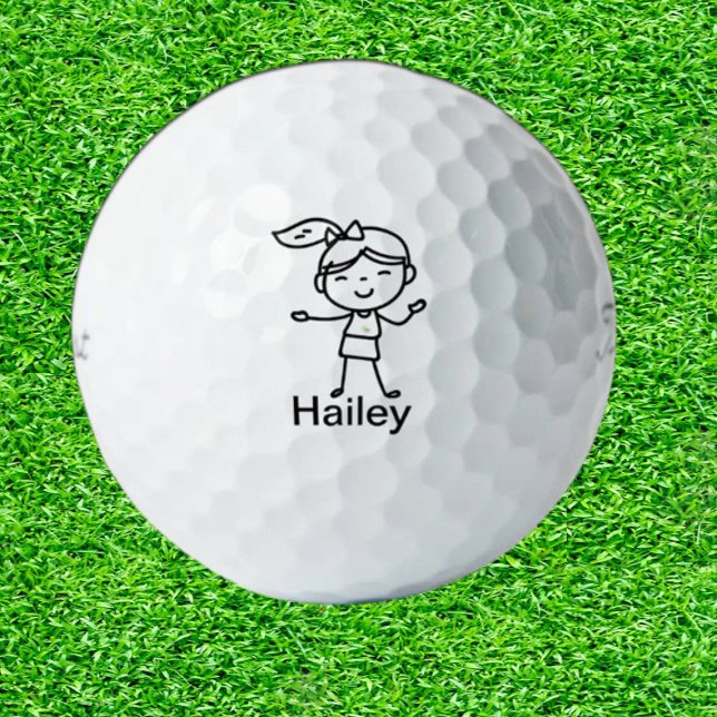 Pelotas De Golf DAUGHTER Doodle stick personas GIFT personalizado (Tee off with a smile: Perfectly Doodled Joy!)