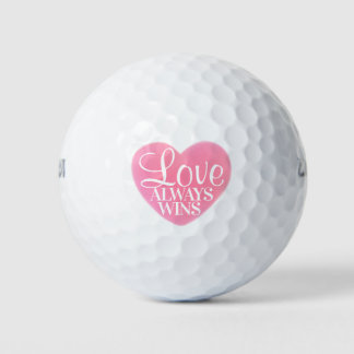 Pelotas de Golf de Amor Rosa y Blanco Siempre Gana