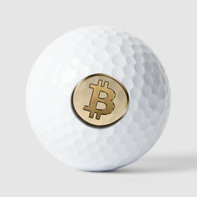 Pelotas de Golf de Bitcoin de Oro (Anverso)