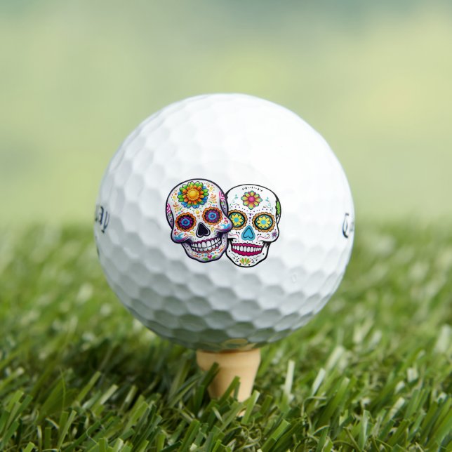 Pelotas de Golf de Cráneo de Azúcar - Regalo del D (Camiseta in situ)