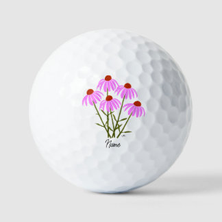 Pelotas de Golf de Flores de Cono Morado Con Texto