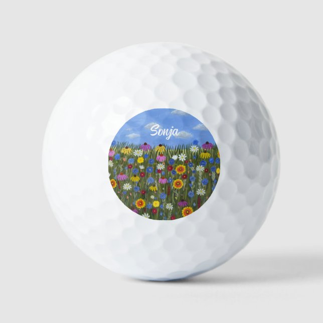 Pelotas de Golf de Flores Silvestres (Anverso)
