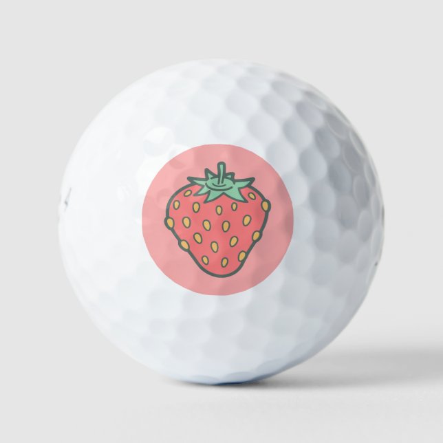 Pelotas de golf de iconos de fresa (Anverso)