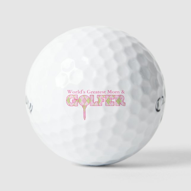 Pelotas de golf de mamá rosa verde (Anverso)