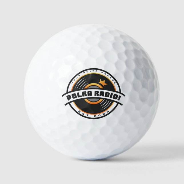 Pelotas de Golf de Marcas de Polka Radio (Anverso)