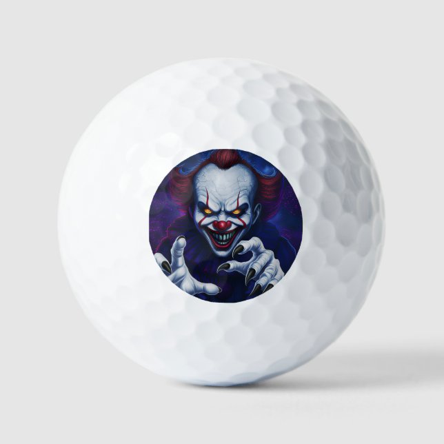 Pelotas de Golf de Payaso Espantoso (Anverso)