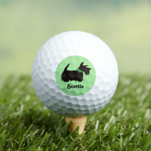 Pelotas de golf de perro escocés, perro de terror