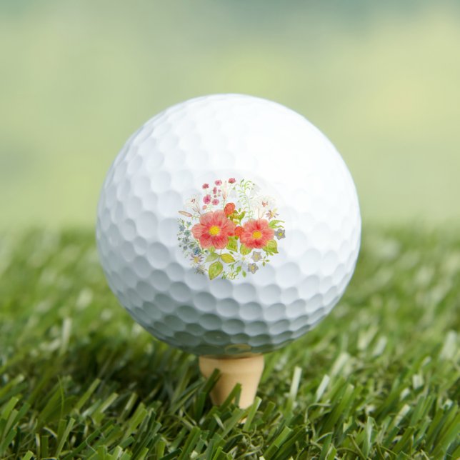 Pelotas de Golf de Ramo Floral con Texto (Camiseta in situ)