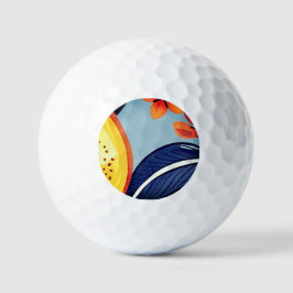 Pelotas de Golf de Rodaja de Limón con Acuarela — 