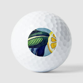 Pelotas de Golf de Rodaja de Limón en Acuarela — E