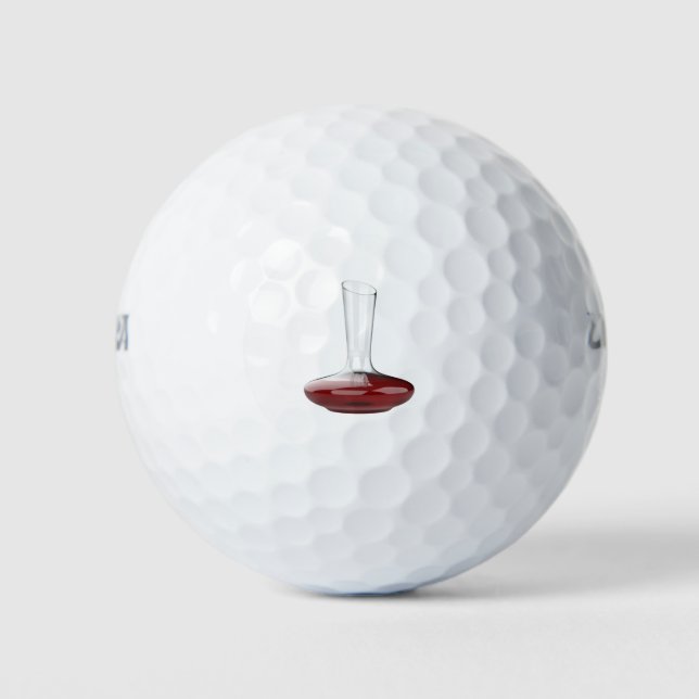 Pelotas De Golf Decantador con vino tinto (Anverso)