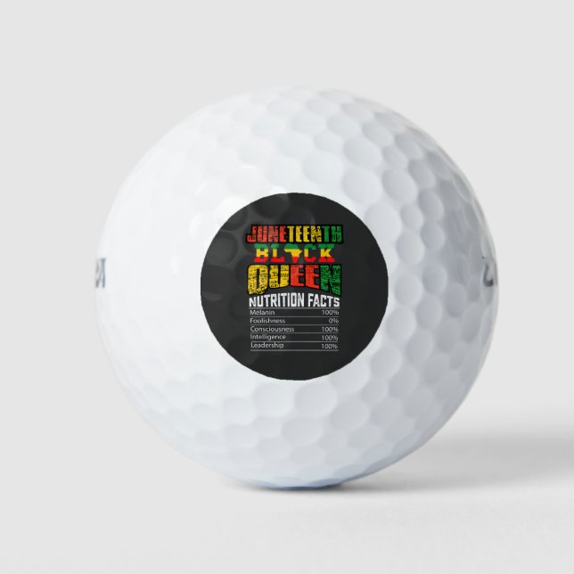 Pelotas De Golf Decimoctavo Hechos de Nutrición de Reina Negra (Anverso)