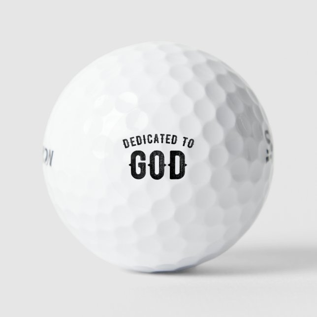 PELOTAS DE GOLF DEDICADO A DIOS PERSONALIZABLE GUAY TEXTO NEGRO (Anverso)