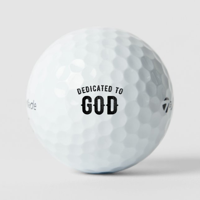 PELOTAS DE GOLF DEDICADO A DIOS PERSONALIZABLE GUAY TEXTO NEGRO (Anverso)